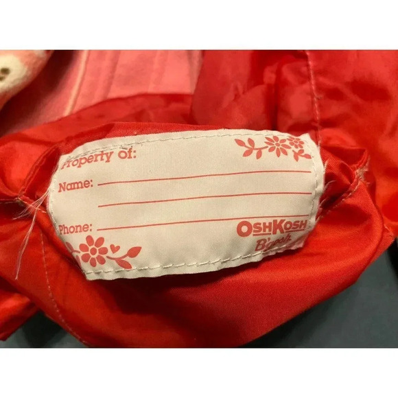 OSHKOSH B’GOSH PINK/PINK WITH FLOWERS REVERSIBLE GIRLS JACKET SIZE 6 - Picture 9 of 10